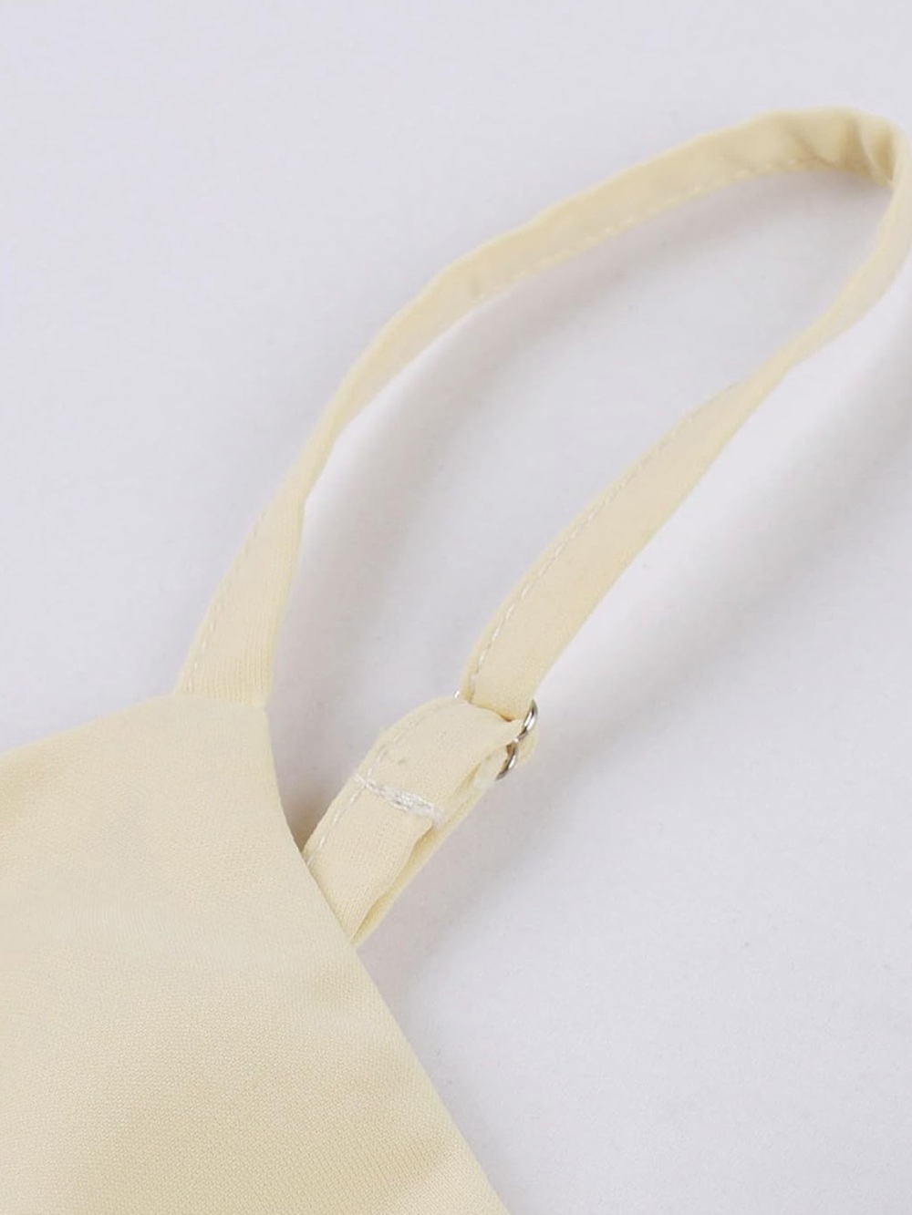 Minimalist Cream Midi Slip Dress with Spaghetti Straps - Picture 10 of 11
